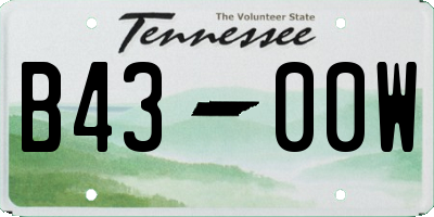 TN license plate B4300W