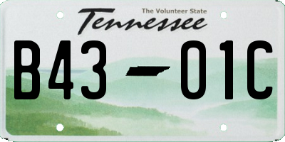 TN license plate B4301C