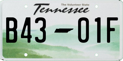 TN license plate B4301F