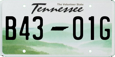 TN license plate B4301G