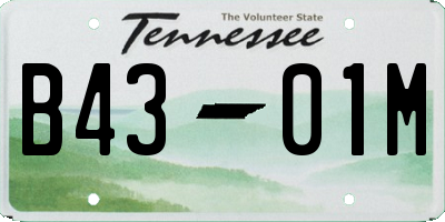 TN license plate B4301M