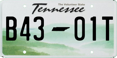 TN license plate B4301T