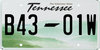 TN license plate B4301W