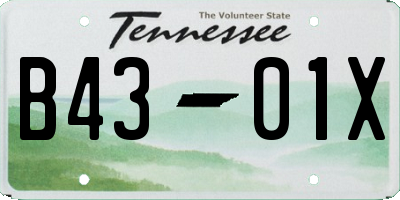 TN license plate B4301X