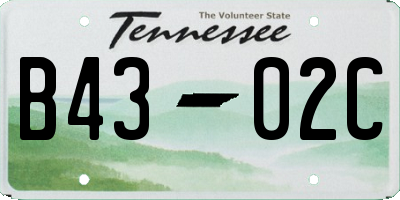 TN license plate B4302C