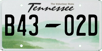 TN license plate B4302D