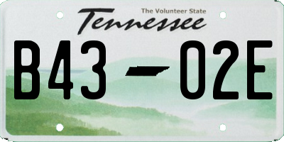 TN license plate B4302E