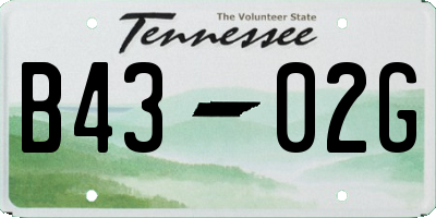 TN license plate B4302G