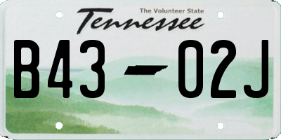 TN license plate B4302J