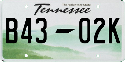 TN license plate B4302K