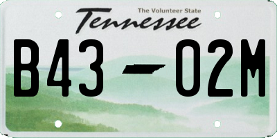 TN license plate B4302M