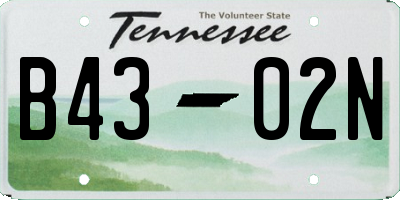 TN license plate B4302N