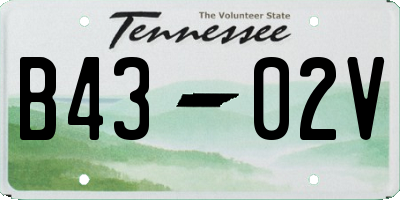 TN license plate B4302V