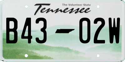 TN license plate B4302W