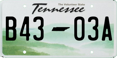 TN license plate B4303A