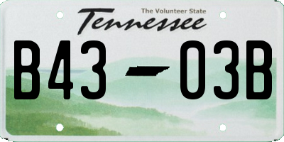 TN license plate B4303B