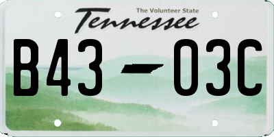 TN license plate B4303C