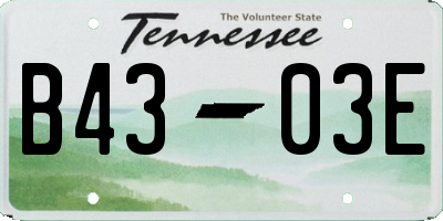 TN license plate B4303E