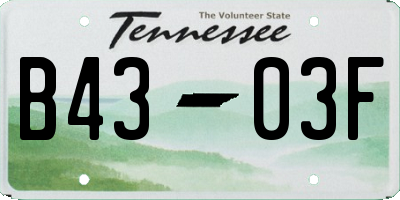 TN license plate B4303F