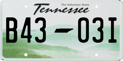 TN license plate B4303I