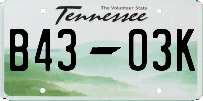 TN license plate B4303K