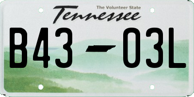 TN license plate B4303L