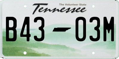 TN license plate B4303M