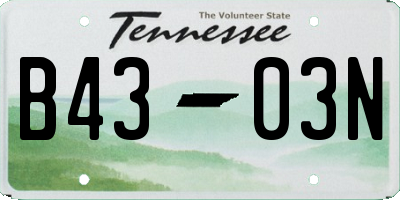 TN license plate B4303N