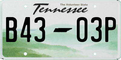 TN license plate B4303P