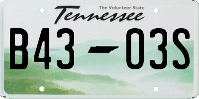 TN license plate B4303S