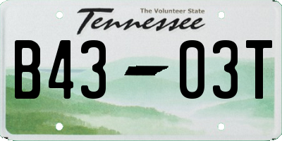TN license plate B4303T