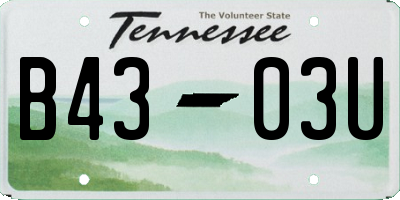 TN license plate B4303U