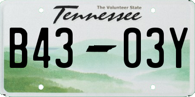 TN license plate B4303Y