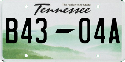 TN license plate B4304A