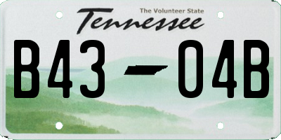 TN license plate B4304B