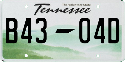 TN license plate B4304D