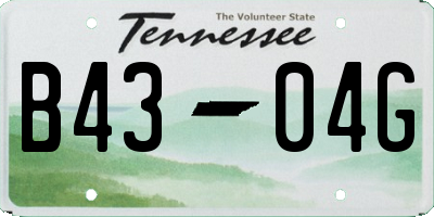 TN license plate B4304G