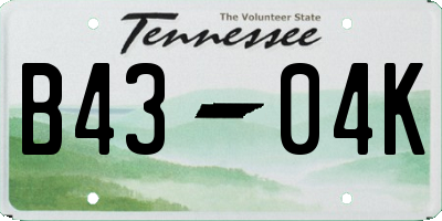 TN license plate B4304K