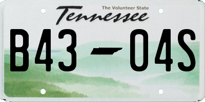 TN license plate B4304S