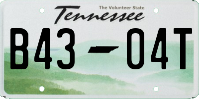 TN license plate B4304T