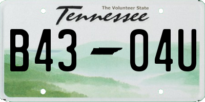 TN license plate B4304U