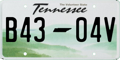 TN license plate B4304V