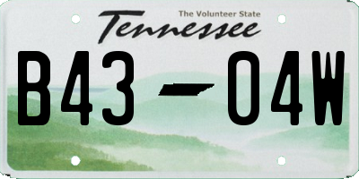 TN license plate B4304W
