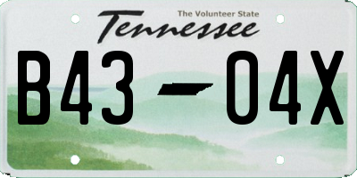 TN license plate B4304X