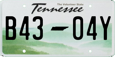 TN license plate B4304Y