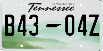 TN license plate B4304Z