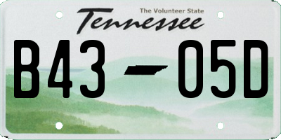 TN license plate B4305D