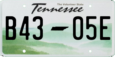 TN license plate B4305E