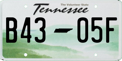 TN license plate B4305F