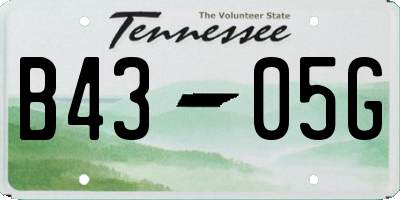 TN license plate B4305G